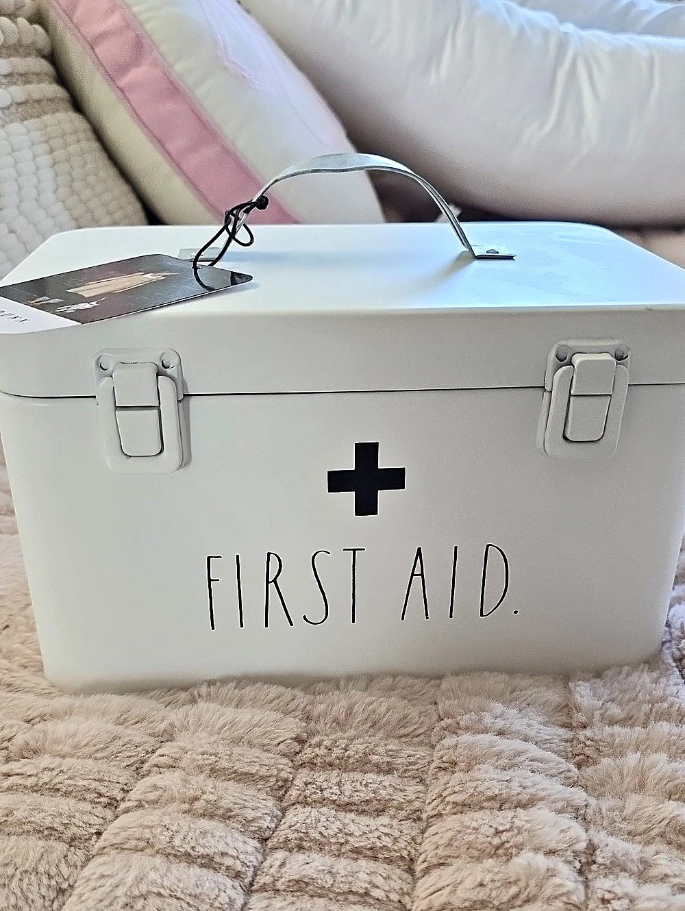 Rae Dunn First Aid Metal Storage Box White